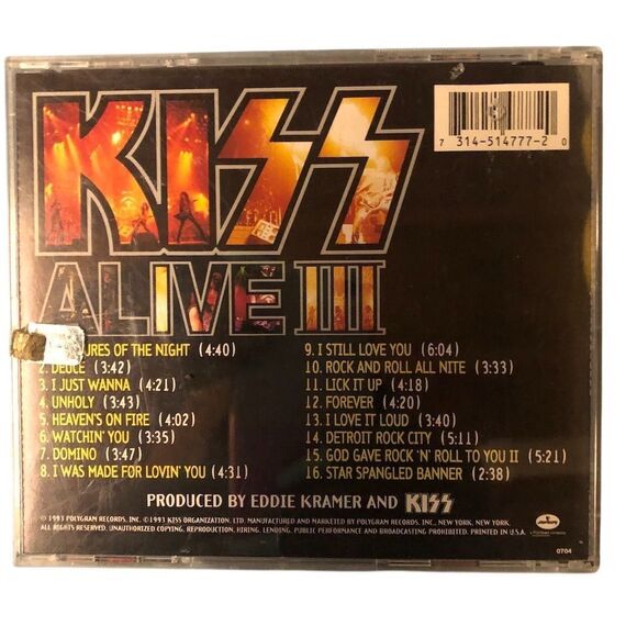 KISS Alive III CD 1993 Mercury Rock Album Mint Condition - Picture 2 of 2